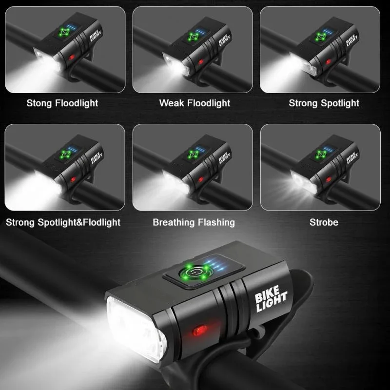Mới Đèn LED Xe Đạp 1000LM USB Sạc Màn Hình Hiển Thị Công Suất MTB Đường Núi Trước Xe Đạp Đèn Đèn Pin Xe Đạp Thiết Bị