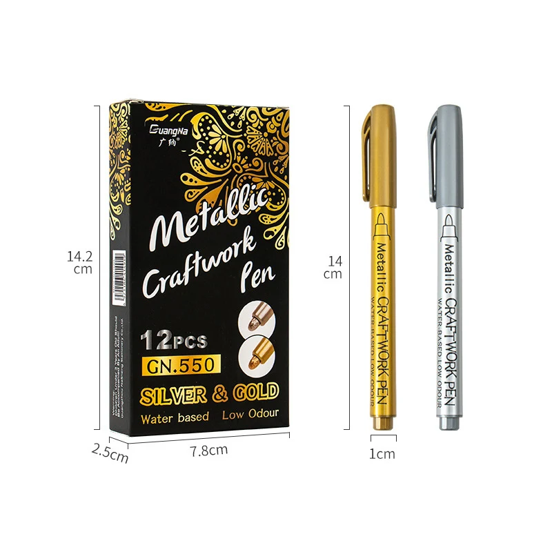 1-4Pcs METALLIC กันน้ําถาวร MARKER ปากกาสําหรับ DIY อีพ็อกซี่เรซินแม่พิมพ์ทองเงินสีอุปกรณ์วาดภาพ CRAFT MARKER ปากกา