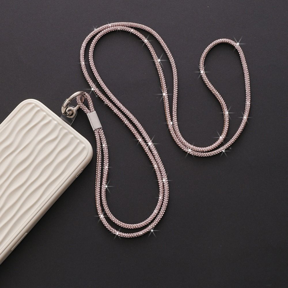 Luxury Rhinestone โทรศัพท์ Lanyard Glitter คริสตัลเคสโทรศัพท์ Anti-Loss แขวนเครื่องประดับสายพวงกุญแจ