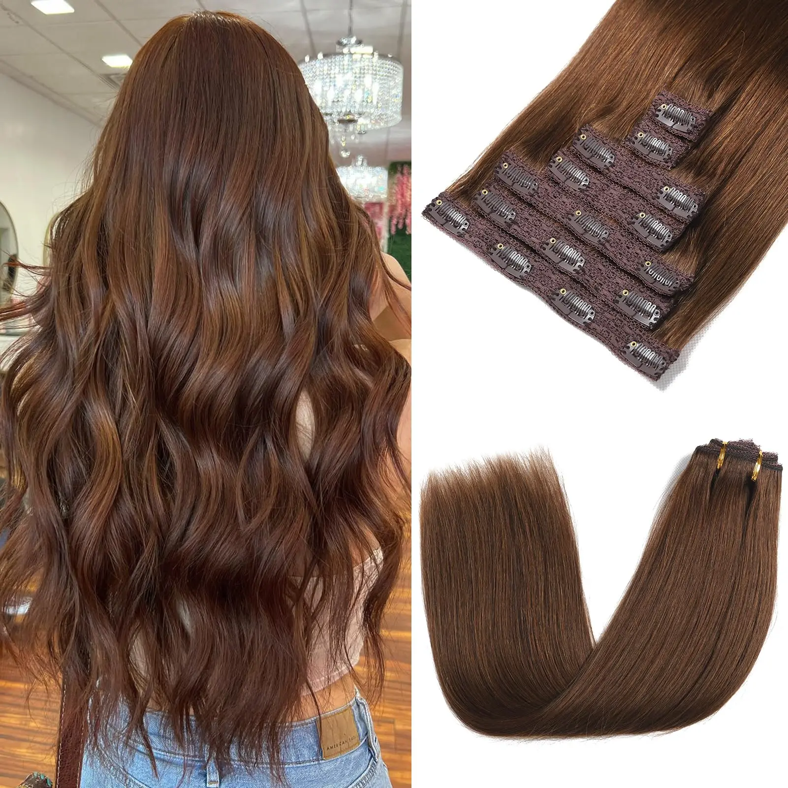Clipe ins cabelo humano reto 120 gramas pacote extensões de cabelo 10a cabelo humano virgem brasileiro para cor preta natural 16-26 polegada