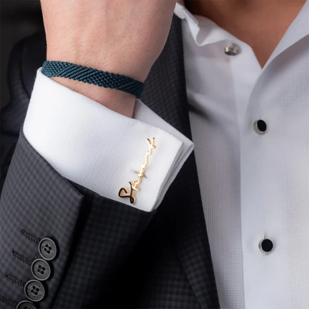 ส่วนบุคคลที่กําหนดเองชื่อ Cufflinks,สแตนเลสประณีตและแฟชั่นชายเสื้อ Cufflinks,ของขวัญสําหรับสามี