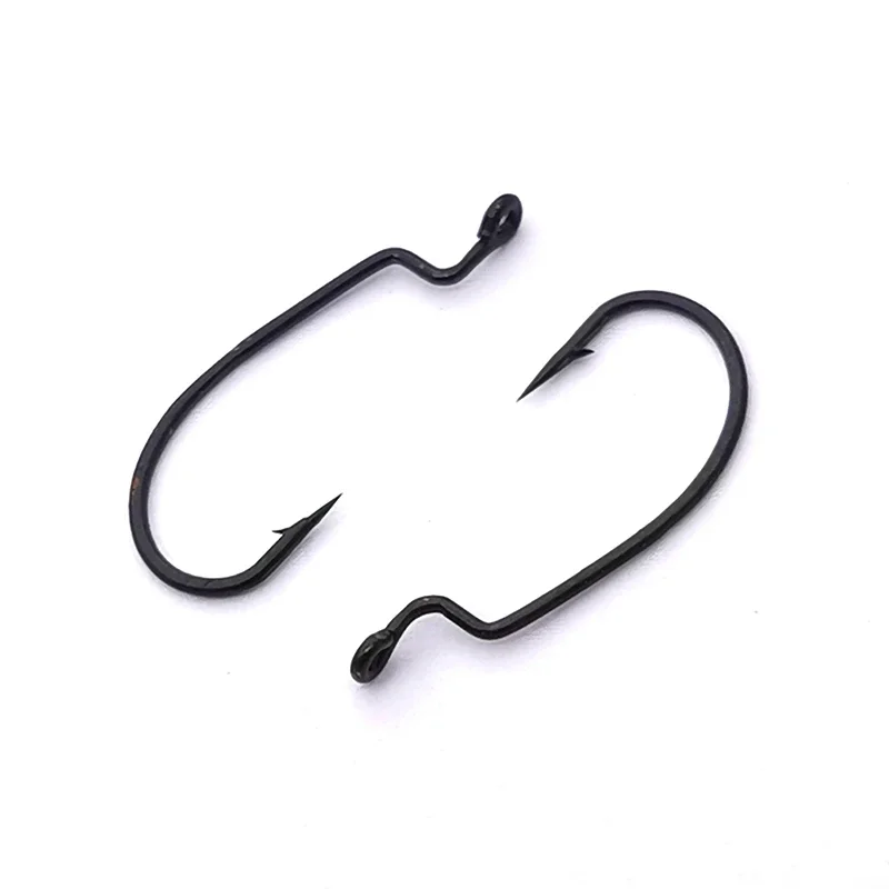 OUTKIT 10 Mini Phong Cách Mềm Mại Giun Móc Thép Carbon Cao Cấp Rộng Siêu Khóa Fishhooks Dụ Softjerk Rockfishing Câu Cá