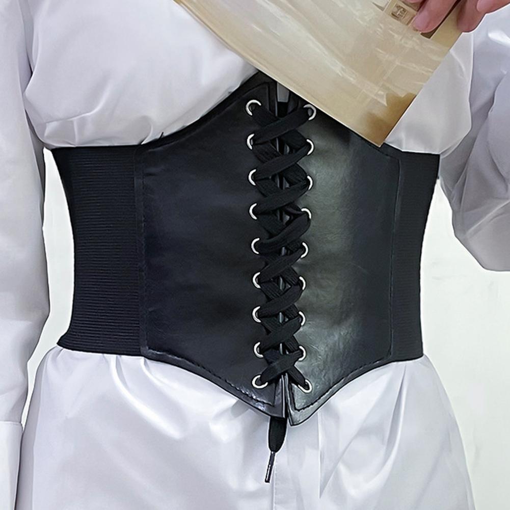 Cinturón elástico de estilo oscuro para mujer, corsé ceñido a la cintura, ropa a juego para fiesta de Cosplay