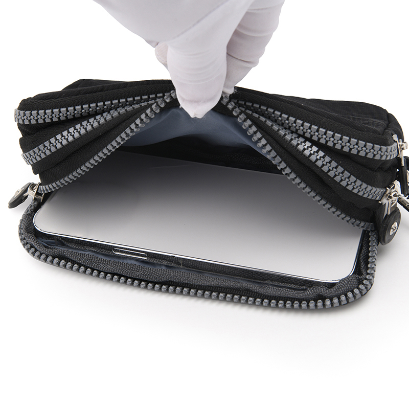 Three-layer Zipper short Mobile Phone Bag Fashion Hand Makeup WOMEN's Bag Portable change Waterproof Multi-layer Pocket Bag