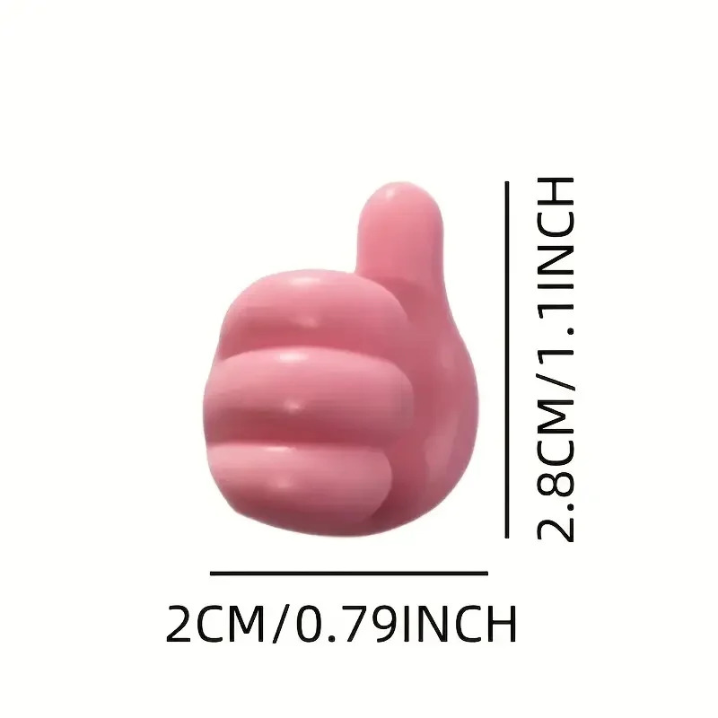 Thumb-shaped Cable Organizer, 10 Pieces, Storage Clips, Adhesive Hooks Without Drilling, Plastic, Perfect