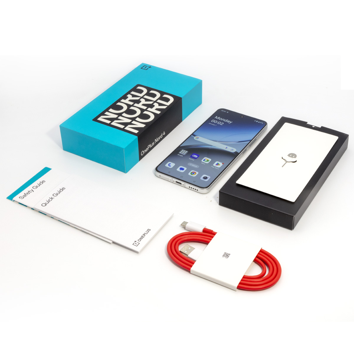 Smartphone 5G OnePlus Nord 4, 100W, charge rapide, Snapdragon 7 Gen 3, écran OLED 6.74 pouces 120Hz, caméra 50MP, NFC, Version mondiale