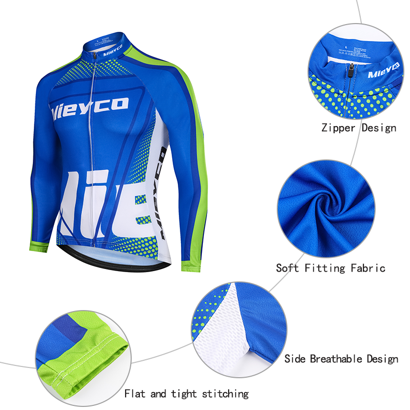 Set Jersey bersepeda lengan panjang, pakaian sepeda MTB, Kit celana Bib sepeda MTB musim semi/musim gugur baru