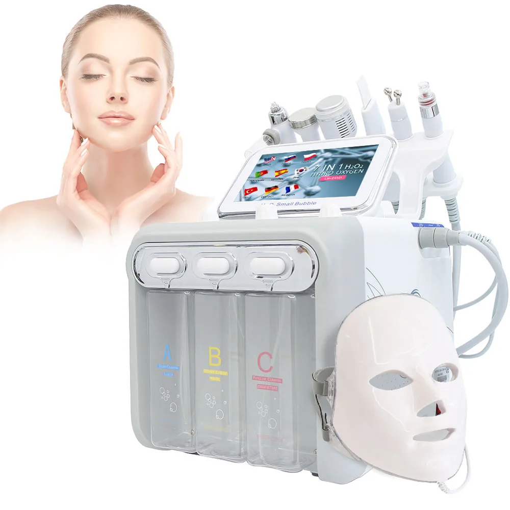 7 Trong 1 Thuỷ Cung Dermabrasion Hydro Oxy Mặt Máy Sâu Làm Sạch Da RF Nâng Da Chà Aqua Chăm Sóc Da Mặt Thiết Bị