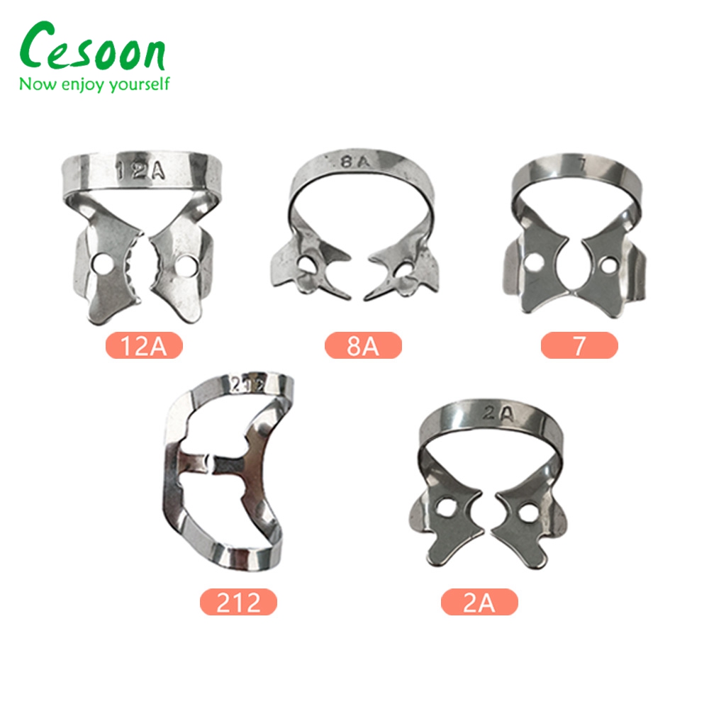 ทันตกรรม DAM Clamps Endodontic Restorative Barrier คลิปกรอบสแตนเลสผู้ถือฟันกรามทันตกรรมช่องปากวัสดุ