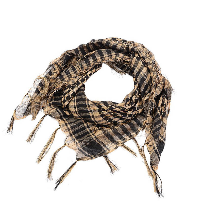 Verão unisex tático árabe ciclismo máscara cachecol para homem mulher moda leve hijab cachecol primavera exército xadrez cabeça cachecol máscara
