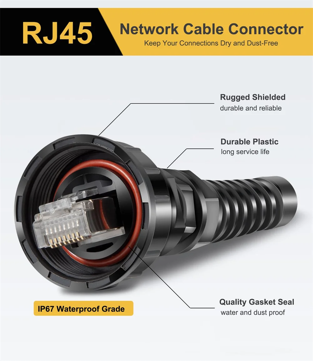 ANX 010-10603-00 Stecker, wasserdicht, RJ45, 2er-Pack, kompatibel mit Garmin Marine Netzwerkkabelanschluss, Stecker auf Stecker, Schutzart IP67,