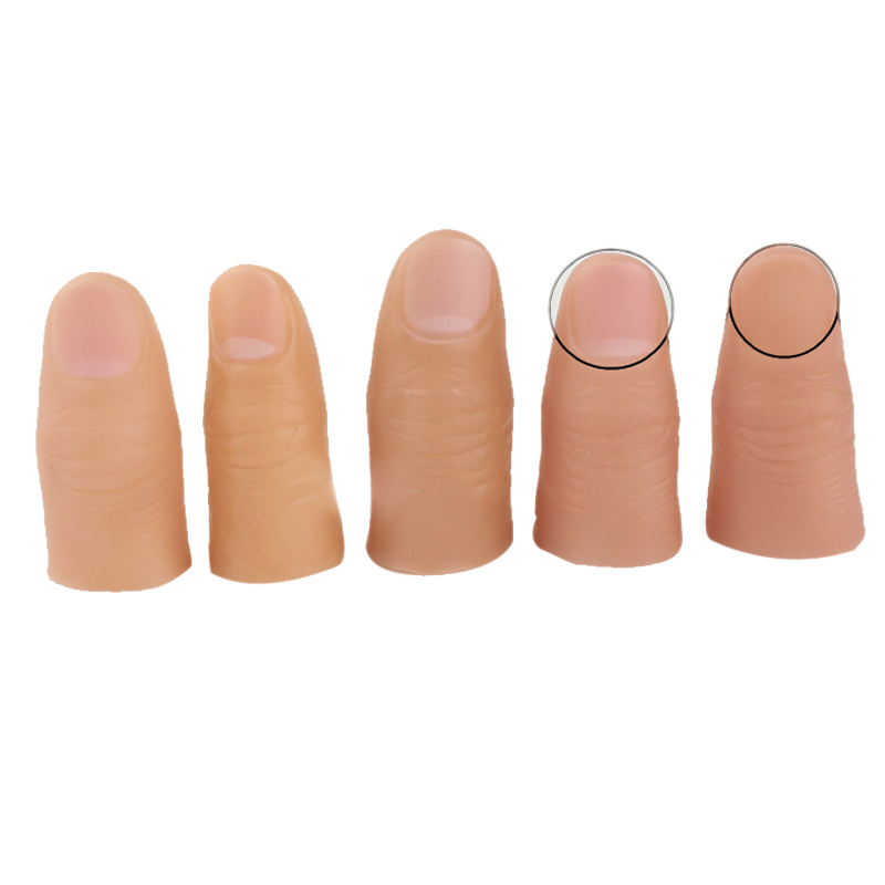 5pcs Finger Magic Trick Fake Soft Thumb Tip Close Up Stage Show Prop Prank Toy