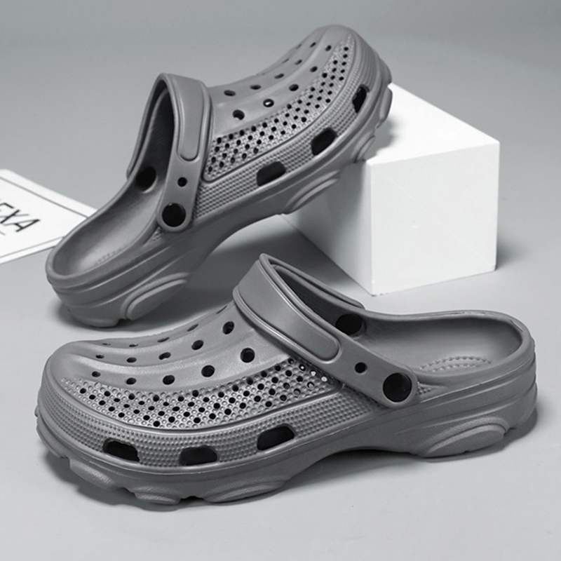 Bebealy homens buraco tamancos chinelos sapatos de jardim para homens arco apoio slides verão moda praia chinelos antiderrapantes chinelos de eva