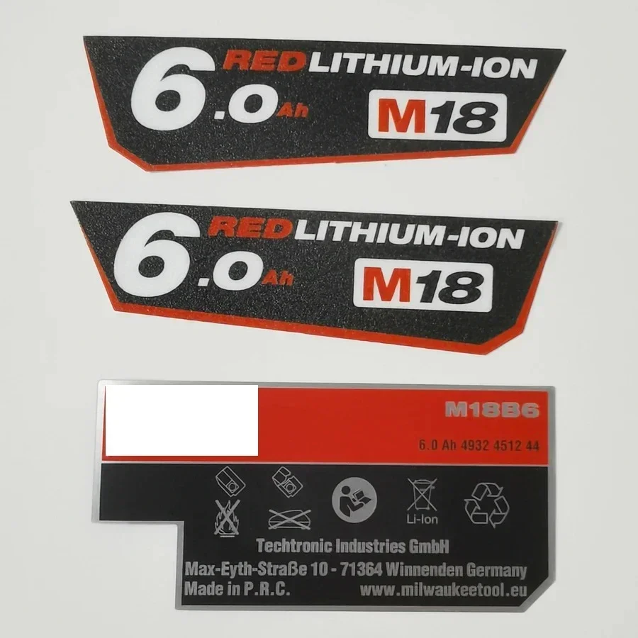 Battery case Stickers Battery Pack M18 Redlithium-ion High Output 5.0Ah Xc8.0 Xc6.0 Xc5.0 Xc4.0 HD9.0 12.0Ah Cp3.0 2.0Ah 3.0Ah