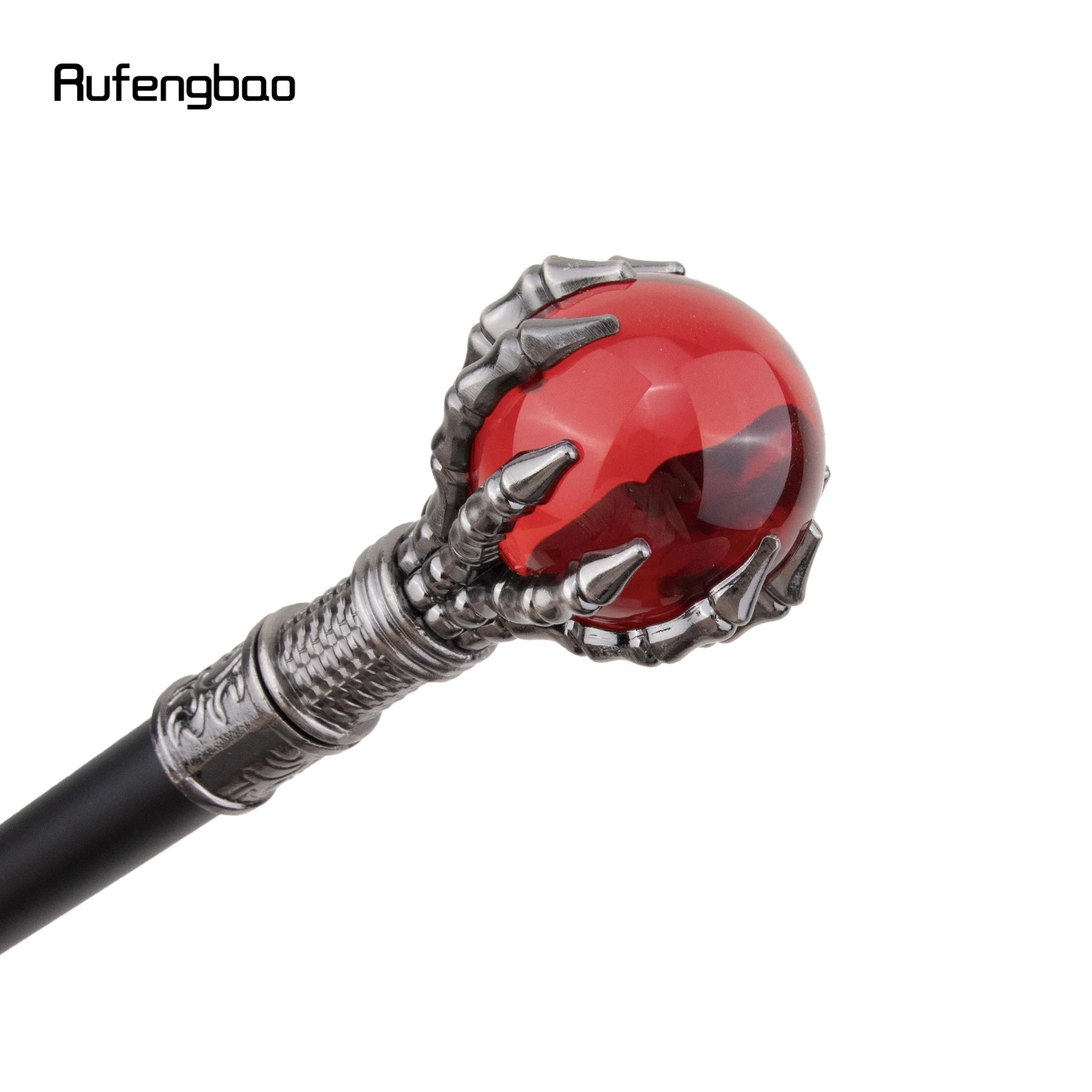 ลูกบอลแก้วสีแดง Steampunk Walking Cane แฟชั่นตกแต่งเดิน Stick สุภาพบุรุษหรูหรา Crosier KNOB Walking Stick 93 ซม