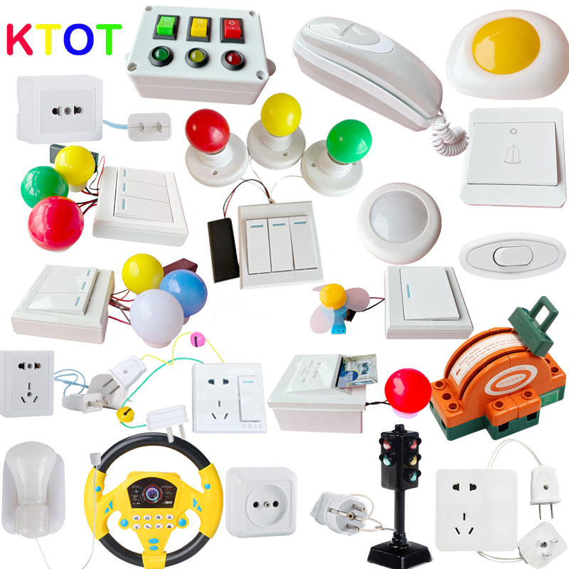 Tablero ocupado, accesorios de Material DIY, lámparas, timbre, material didáctico Montessori, capacidad práctica, reconocimiento de Color de sonido, juguetes de madera
