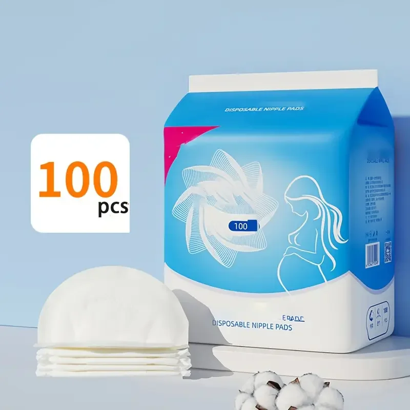 100 almofadas de enfermagem macias dos pces-almofadas de amamentação confortáveis e descartáveis para mães, brancas, 100% fibra de poliéster, perfeitas para a alimentação