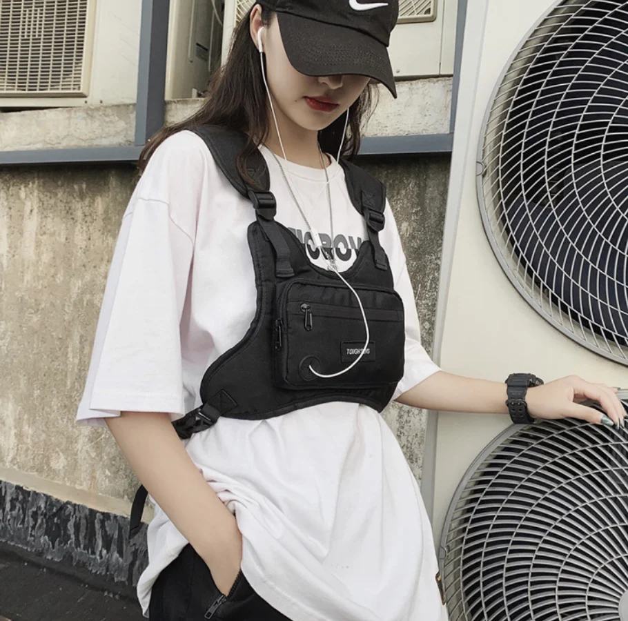 Brusttasche Hüfttasche Hip Hop Streetwear Große Kapazität Sport Casual Taktische Weste Taschen für Männer