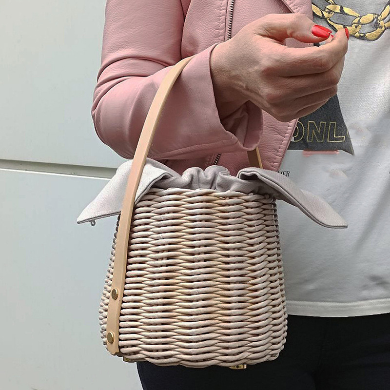 Correa de bolso hecha a mano, asas de repuesto de cuero PU, accesorios para bolsos tejidos a la moda, correas de mano para bolso de hombro DIY, 2 uds.
