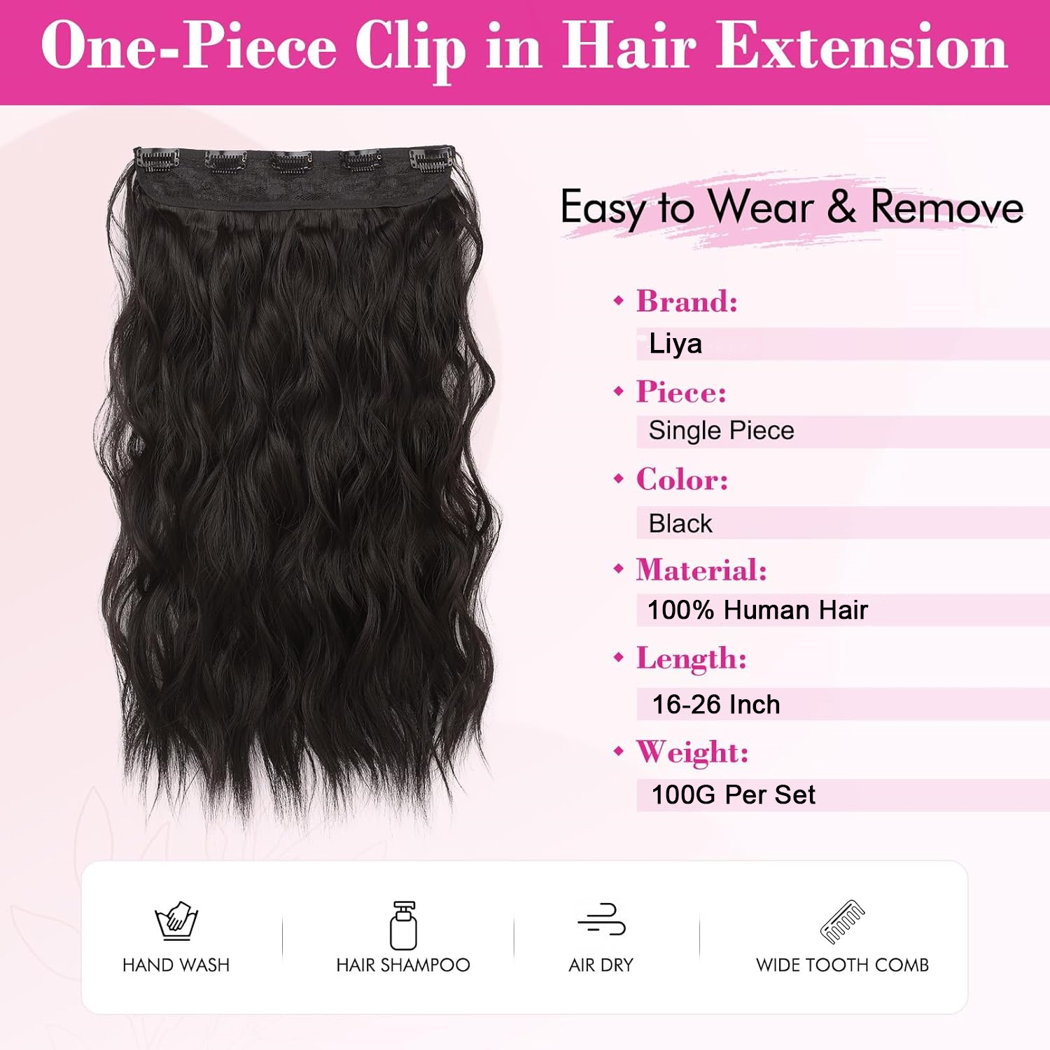 Clip de vague de corps dans les Extensions de cheveux une pièce 5 Clips 3/4 pince pleine tête dans les Extensions de cheveux humains pour les femmes 100% vrais cheveux humains