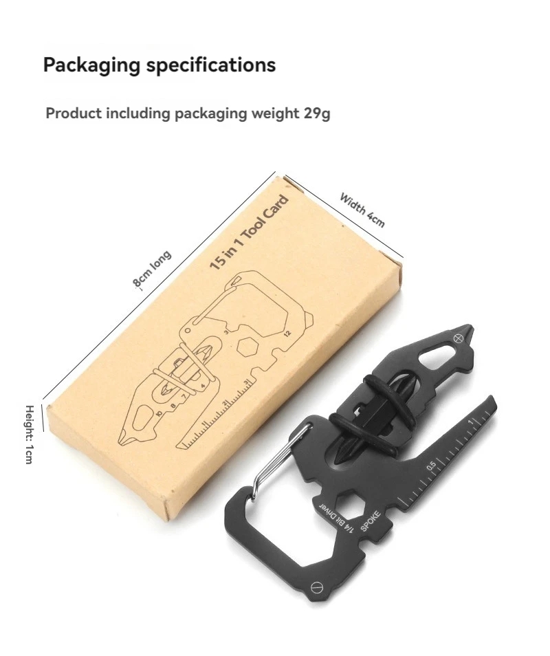 Stainless Steel Outdoor Tools CarabinerClip Bottle Opener Keychain RingMultifunction Card Tool campingClimbing Accessories