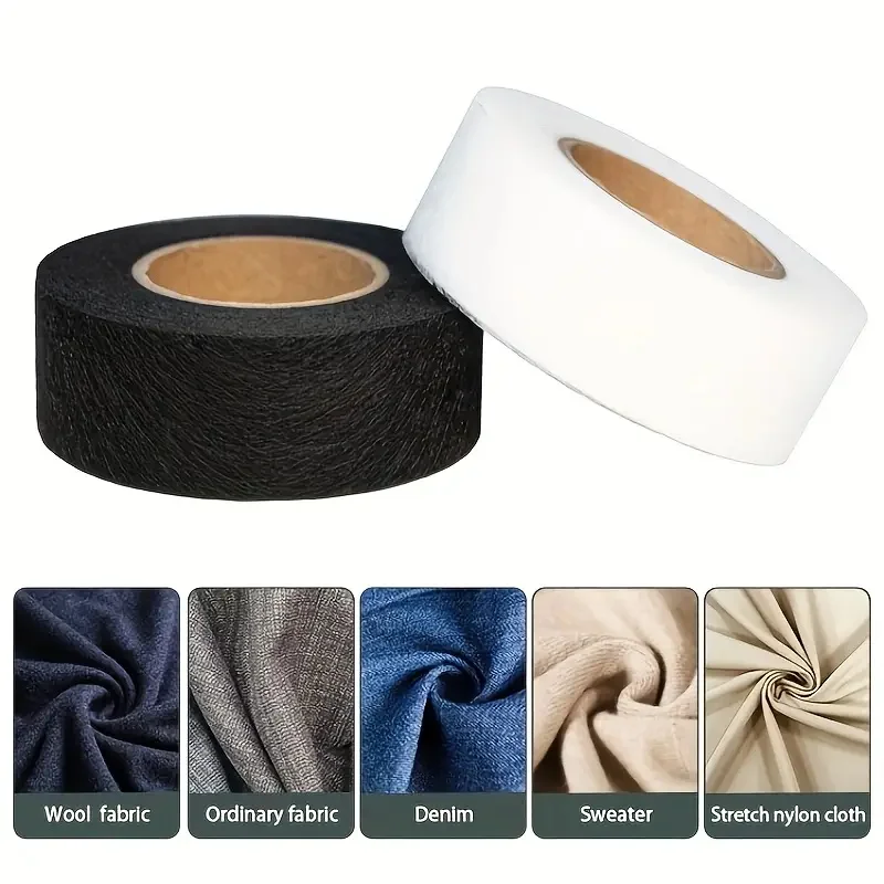 2 rolle Schwarz Weiß doppelseitige Interlining Klebstoff Stoff Kleidung Eisen Auf Saum Band Interlining Web DIY Nähen patchwork Zubehör