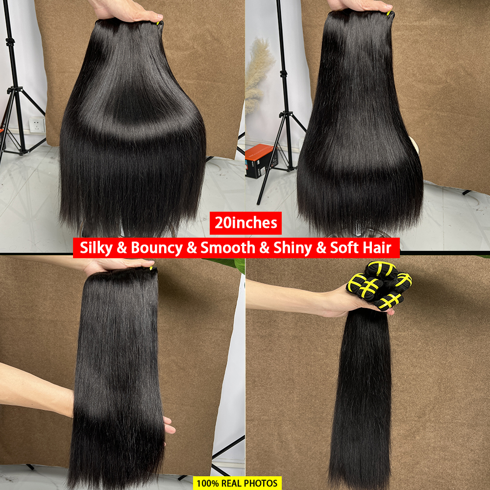 15A Vietnamese Ruwe Haar Bundels Bone Straight Bundels 100% Onverwerkte Virgin Human Hair Extensions Dubbele Inslag 10-36Inch # 1B