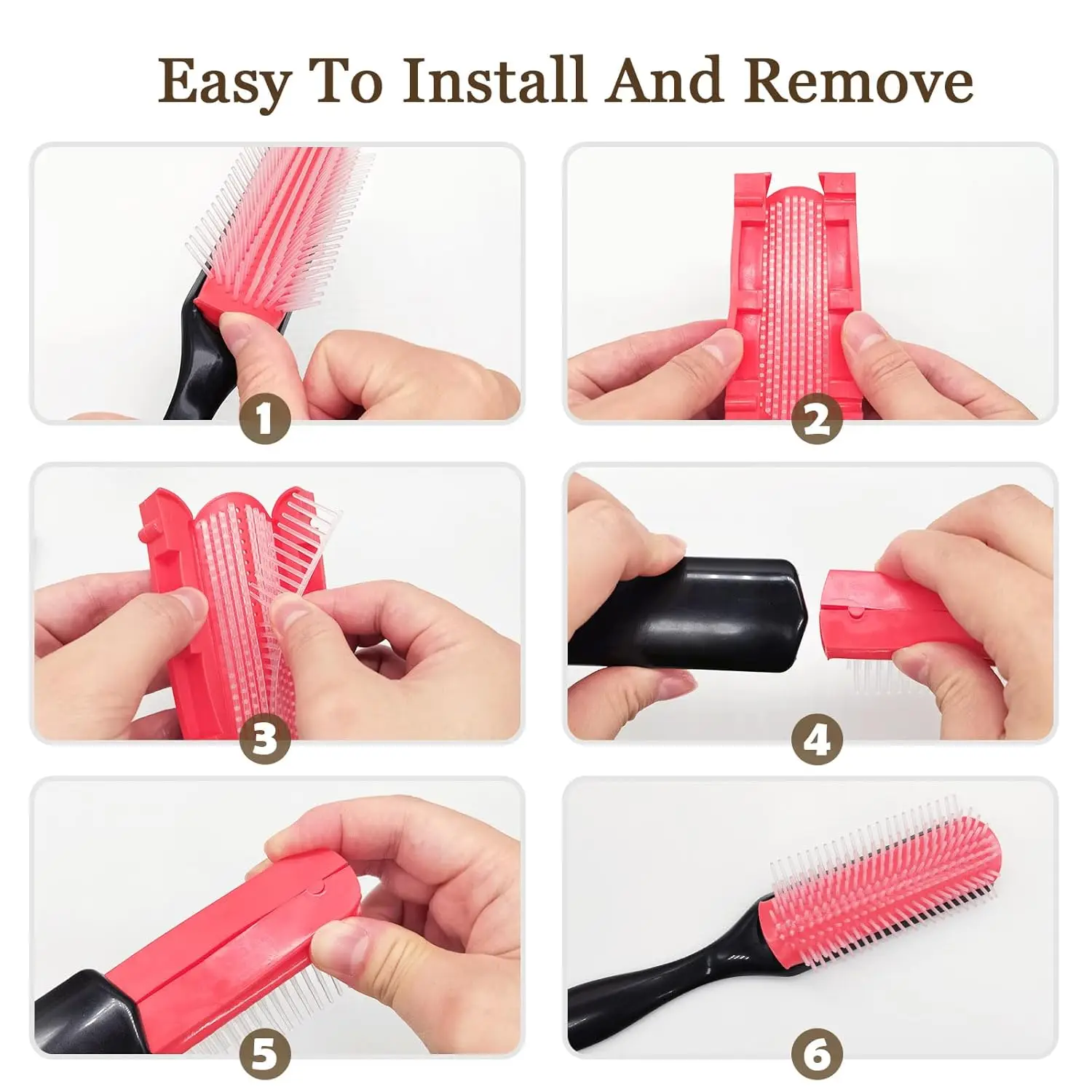 Escova de cabelo desembaraçadora de 9 fileiras, escova de cabelo, massageador do couro cabeludo, pente molhado reto para mulheres, homens, salão de beleza, escova de cabelo encaracolado
