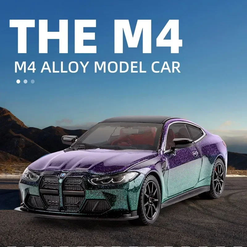 Aleación escala 1:24 BMW M4 coche deportivo modelo simulación Diecast vehículo de juguete colección decoración del hogar niños niño regalo de cumpleaños coche de juguete