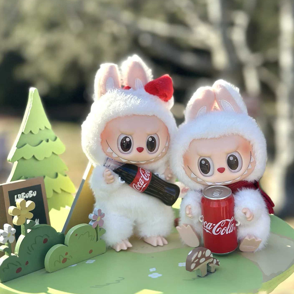 Novo labubu coca cola serie vinilo pingente de pelúcia macaron terceira geração caixa cega brinquedo das crianças colección