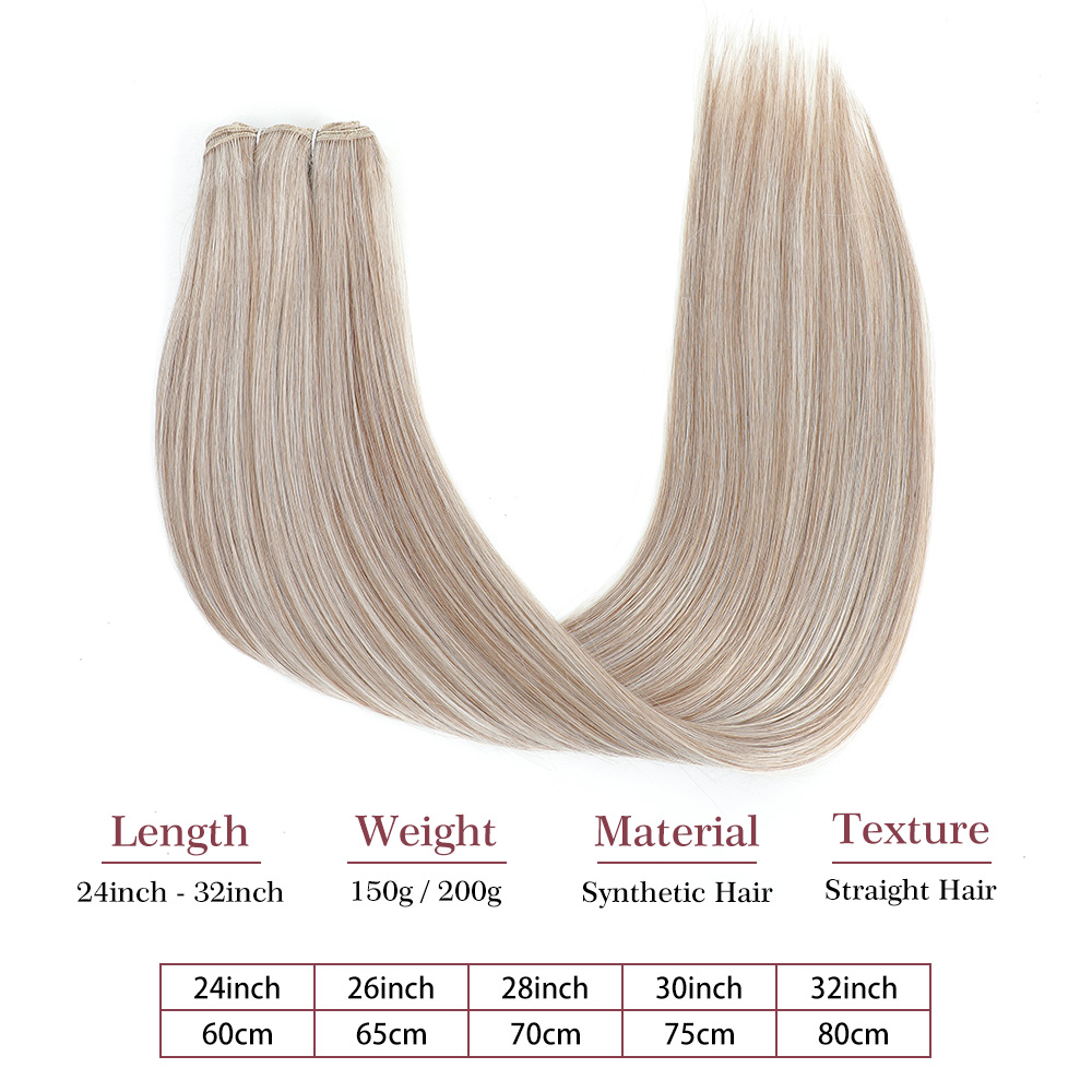 Био синтетические пучки волос 24-32 дюйма Ombre блондинка коричневый серый 27/613 Highlight M618 Высокотемпературное плетение волос 200 г 150 г/шт.