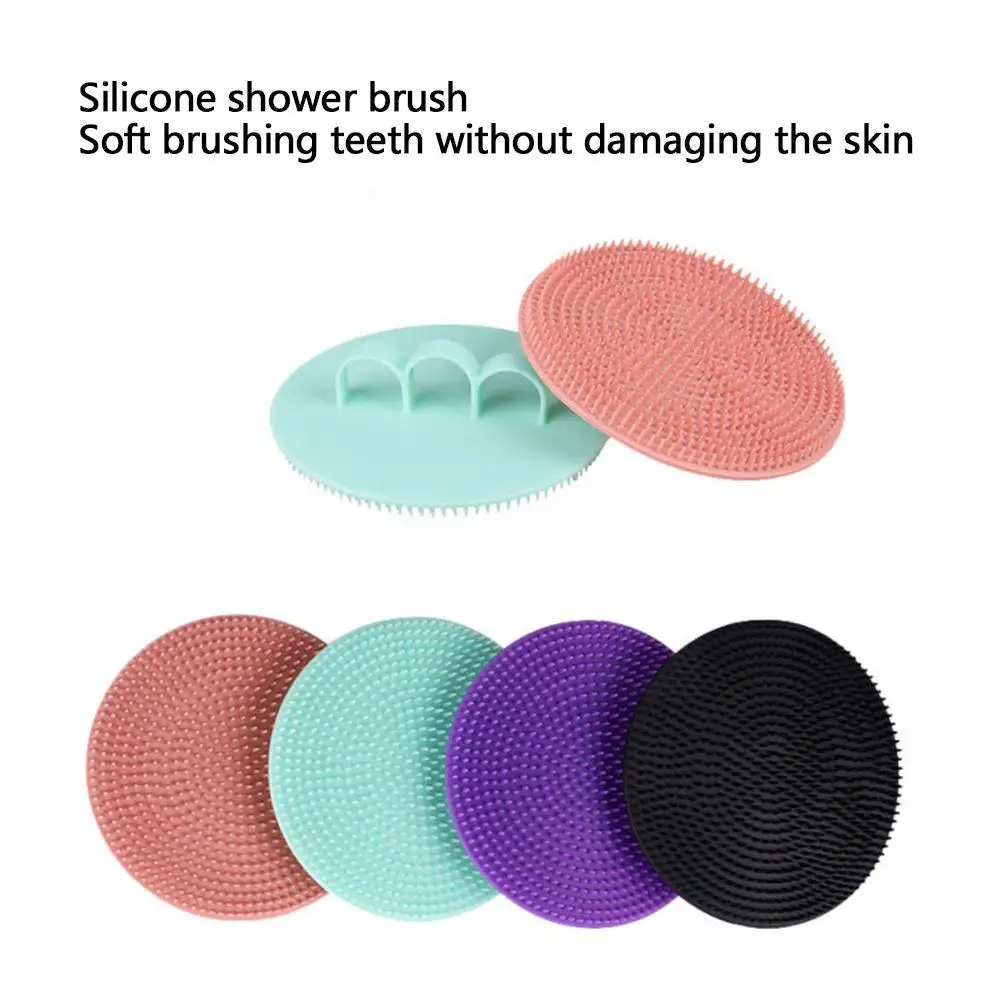 Cepillo de limpieza de ducha de silicona para todo tipo de piel, champú de baño, removedor de exfoliante corporal, masaje exfoliante Bru W6N3