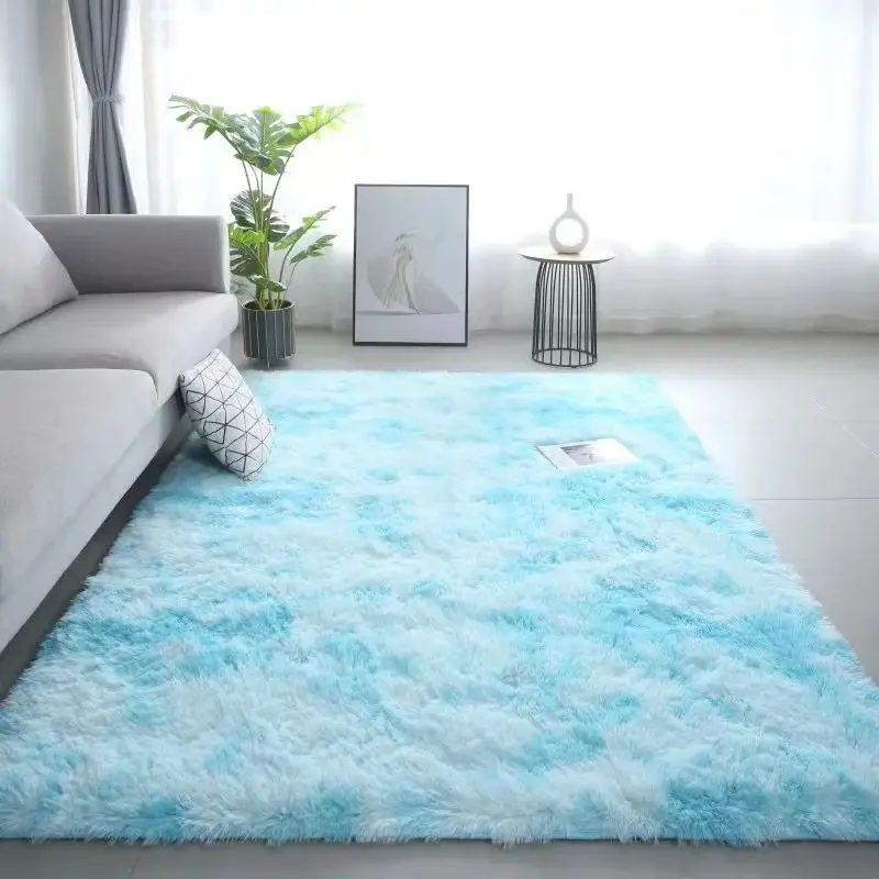 VIKAMA Alfombras de lana de seda para habitación de niños, sala de estar, dormitorio, teñido antideslizante, lavable a máquina, alfombras