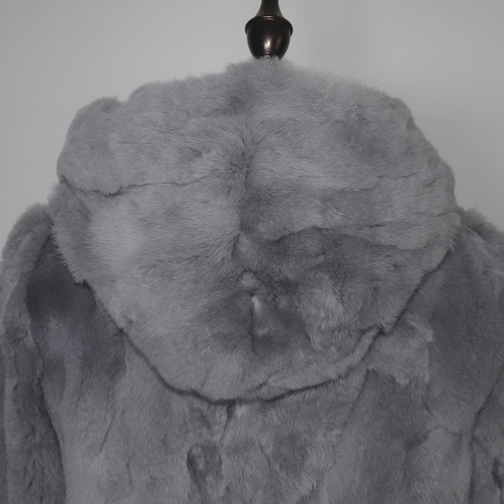 Rex Rabbit Fur Coat Winter Thick Women 100% Natural Real Rex Rabbit Fur Jacket Female Warm Soft Genuine Rex Rabbit Fur Overcoat