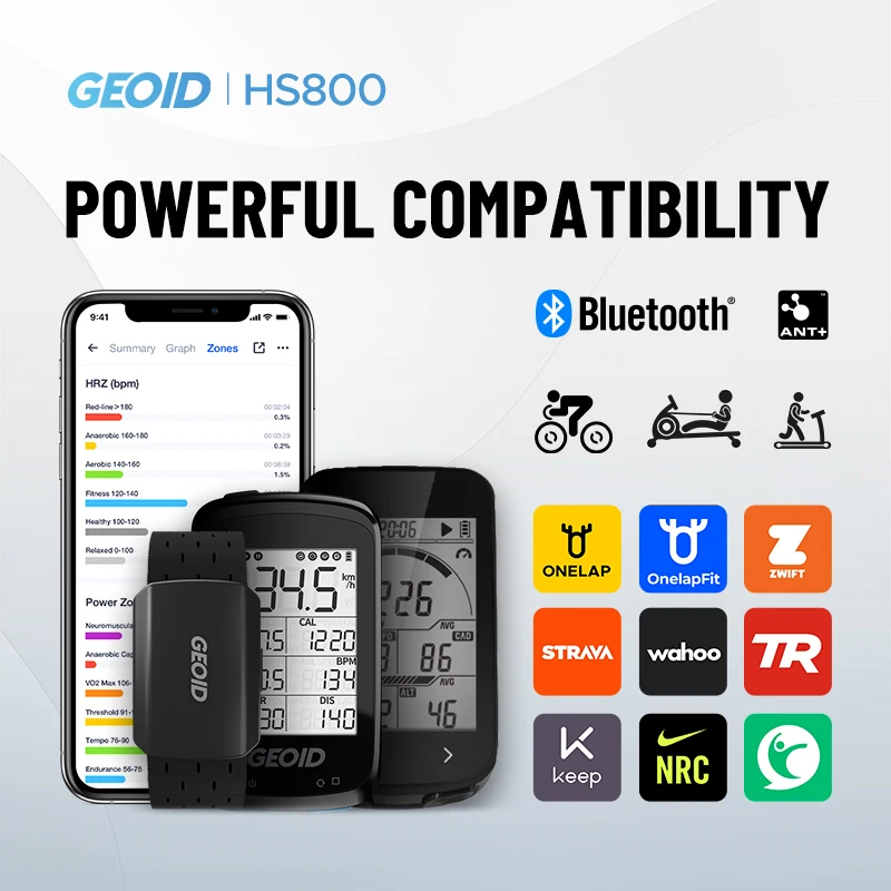 GEOID brazalete Monitor de ritmo cardíaco HS800 HRM rastreador de ejercicios Sensor HR HS500 correa para el pecho ejercicio ciclismo deporte accesorios de Yoga