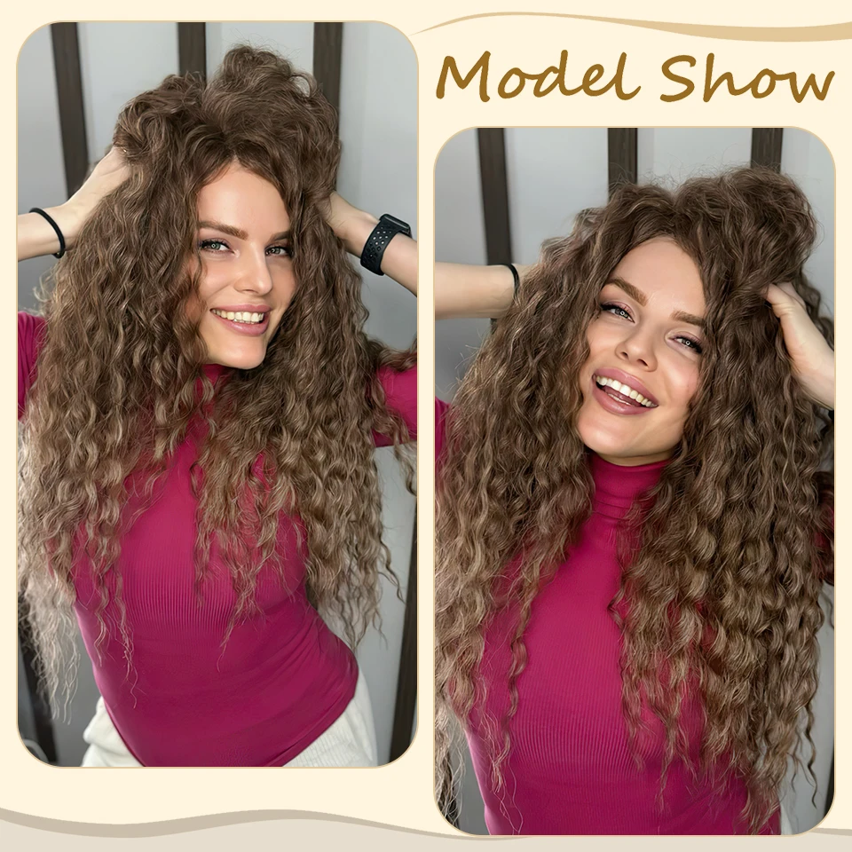 3 Stücke Ariel Curl Flechten Haarverlängerungen 22 30 Zoll Wasserwelle Twist Häkeln Haar Synthetische Häkeln Zöpfe Ombre Braun Afro Locken