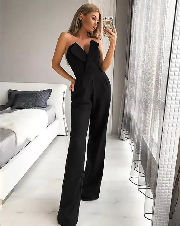 Jumpsuits สําหรับผู้หญิง Jumpsuits เซ็กซี่ Slim Office Lady Elegant Chic แขนกุดสีดําสีขาวสีแดง Casual Romper Bodysuit
