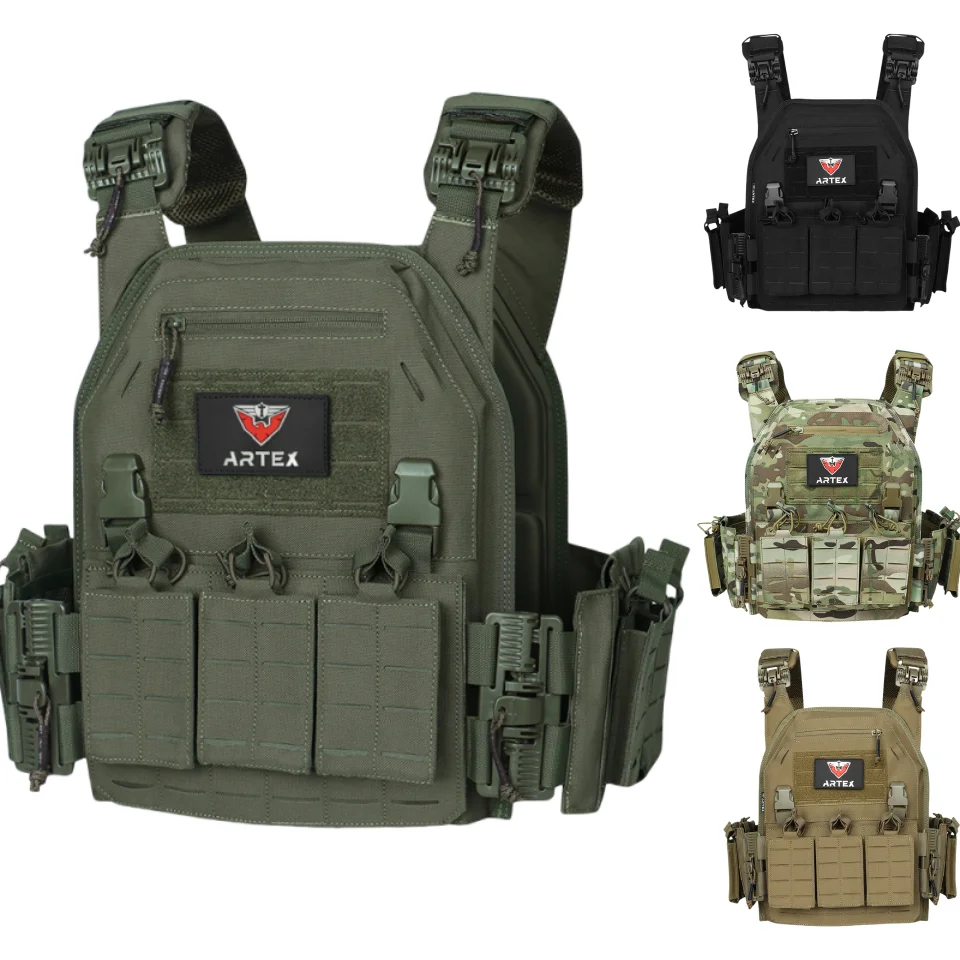 Ranger Green Plate Carrier Tactico Weste mit Schnellverschluss Sicherheit Molle Chaleco Tactico Bandolier Laser Cut Weste