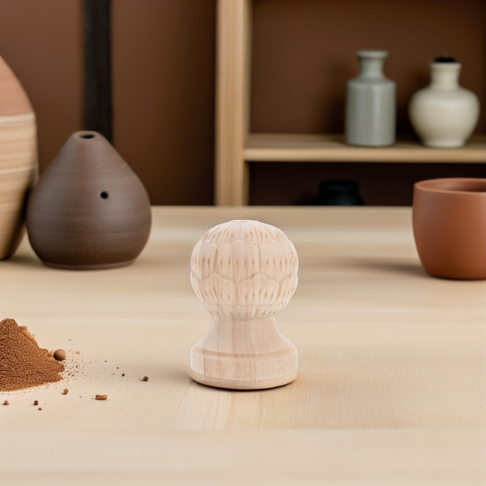 Escada de madeira abacaxi finial esculpido newel post caps clássico estilo europeu substituição para postes cama decoração móveis