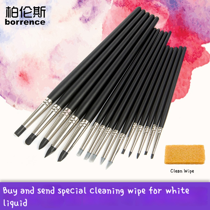 Pinceles moldeadores de colores con punta de silicona, 5 uds., para pintura al óleo de acuarela, arcilla polimérica, herramientas de modelado, suministros de arte