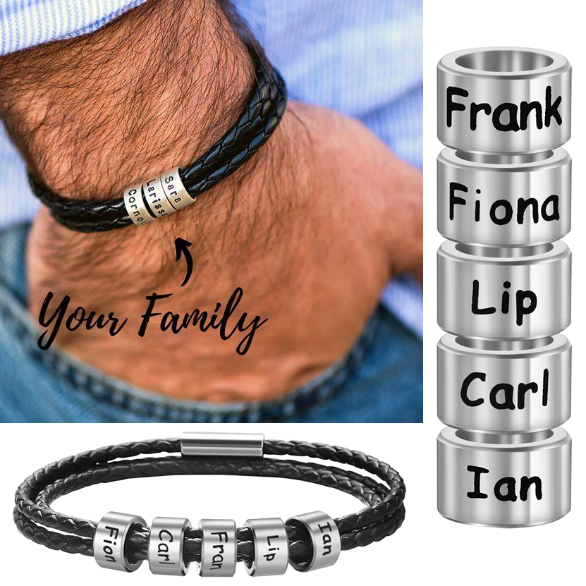 Personalisiertes Namensarmband aus Edelstahl mit Lasergravur, individuelles Herrenarmband, Geschenk für Freund, Ehemann, Partyzubehör 2024