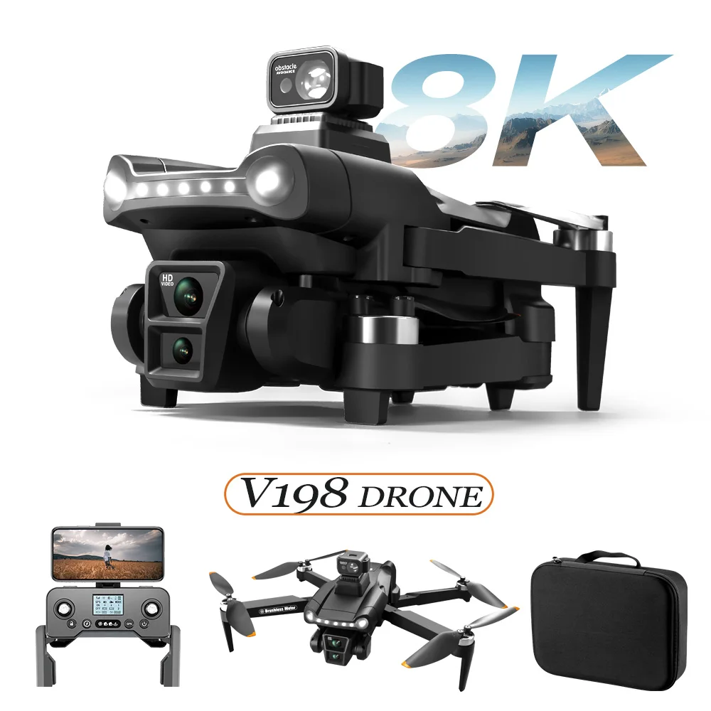 Per Xiaomi V198GPS Drone ESC 8K Professionale HD Macchina Fotografica Brushless Evitamento Ostacoli Antenna Ottica Pieghevole Quadcopter Mini Dron