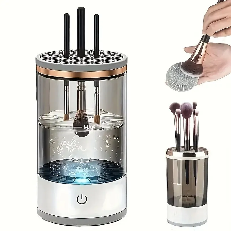 Detergente elettrico automatico per pennelli per trucco Spina USB Porta pennelli per ombretto portatile Strumenti e asciugatrice Strumenti per trucco di bellezza