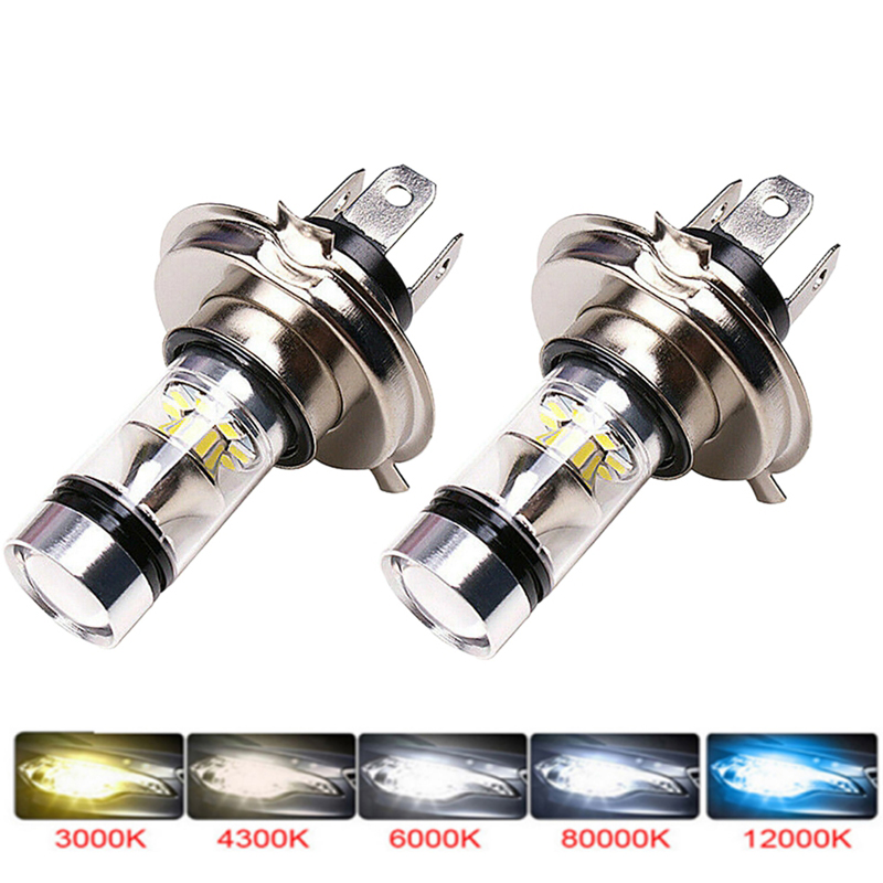2 uds Super brillante 100W H7 H4 faros LED antiniebla DRL bombillas de haz alto/bajo 6000K blanco H8 H9 H11 9005 9006 lámparas para coche 12V 4300K