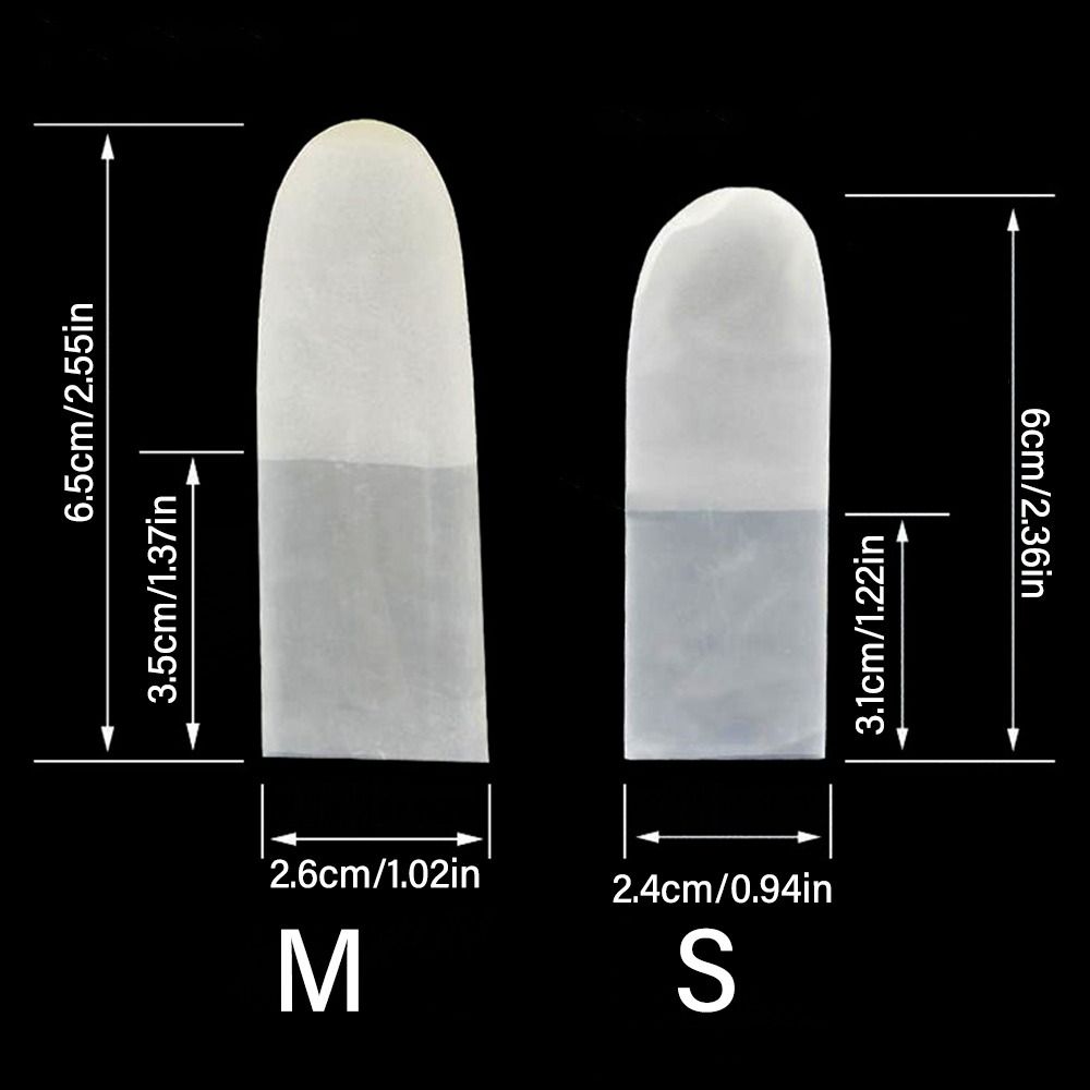 100Pcs Transparent Frosting Disposable Finger Cover Dustless Non-slip Latex Cover Anti-static Workplace Fingertips Protector