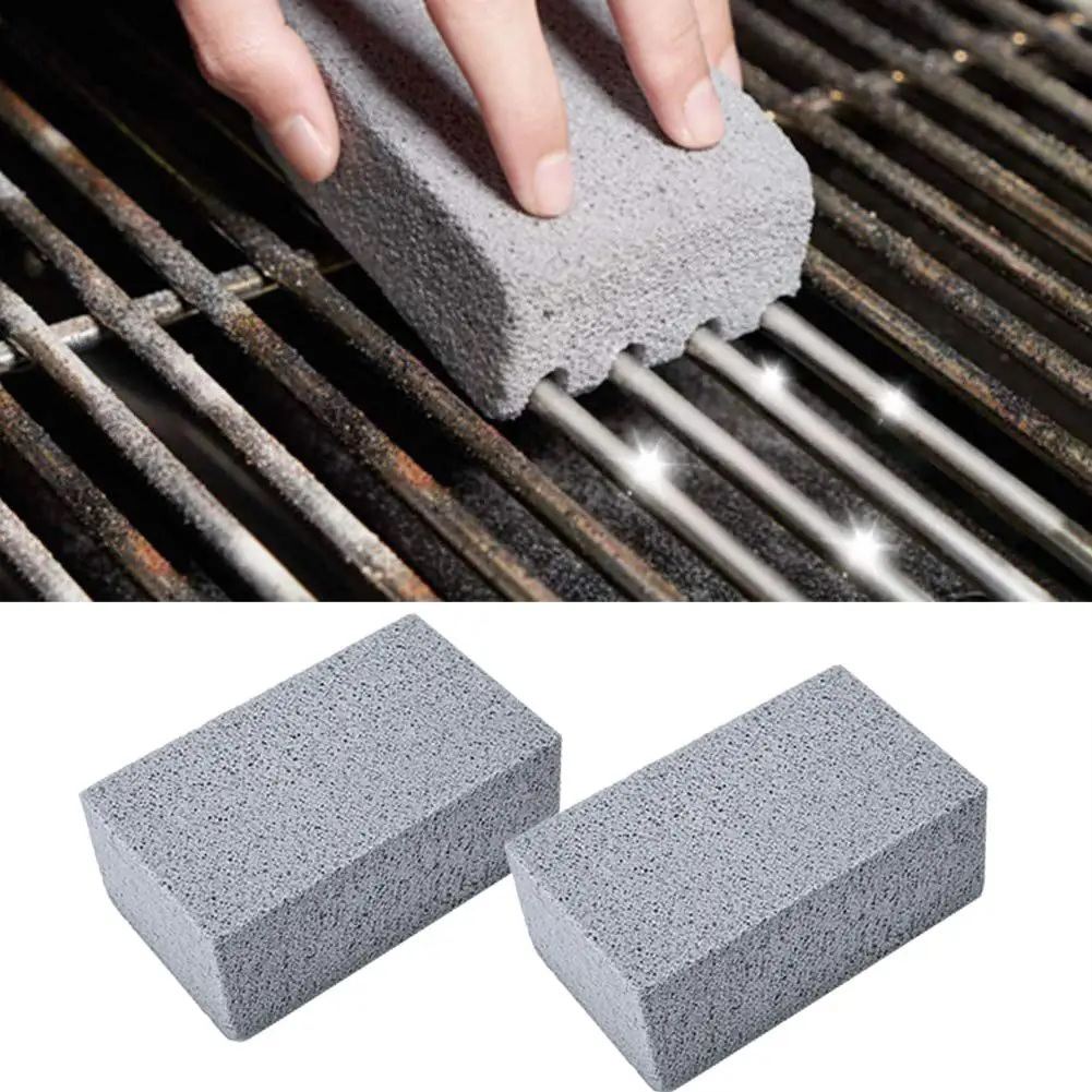 Cepillo de limpieza para parrilla de barbacoa, bloque de ladrillo, piedra de limpieza para barbacoa, ladrillo pómez para estante de barbacoa, herramientas de cocina para barbacoa al aire libre, 1 ud.