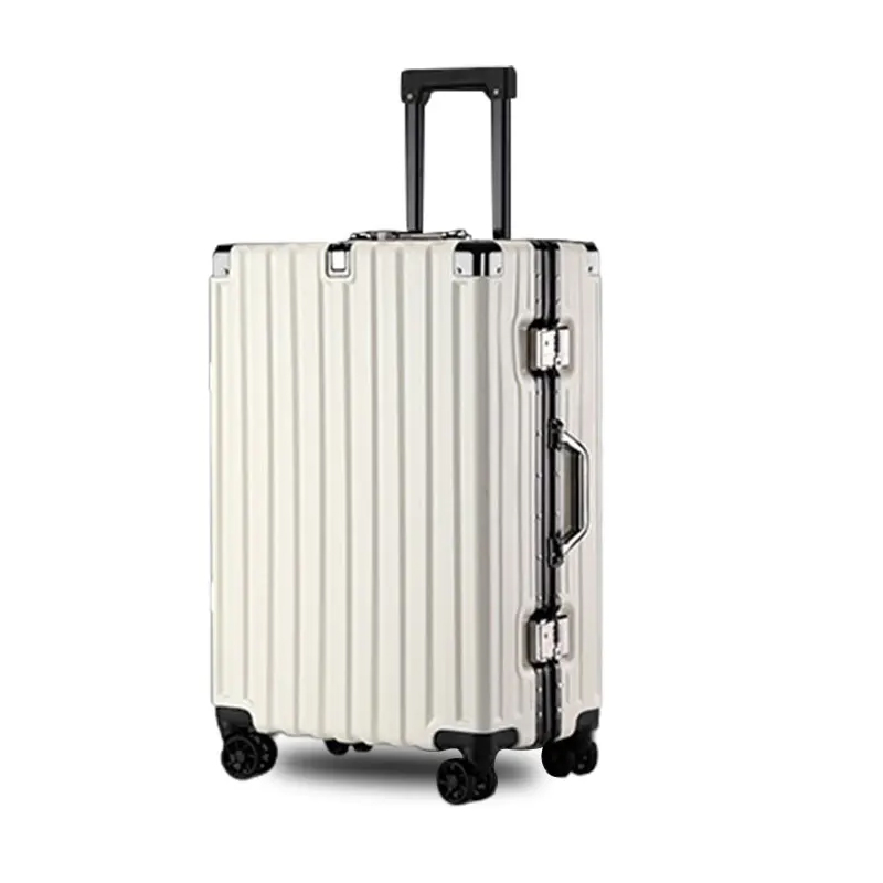 กรอบอลูมิเนียมกระเป๋าเดินทาง Boarding Universal ล้อ Rolling กระเป๋าเดินทางน้ําหนักเบารถเข็นล็อค 20/22/24/26 นิ้ว