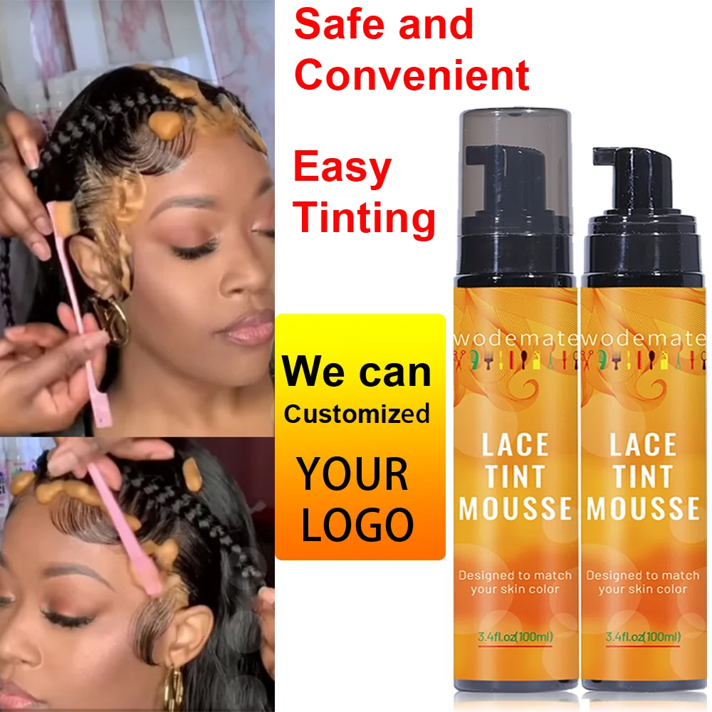 Mousse de tinte de encaje fácil de teñir, Spray para pelucas de secado rápido, seguro y conveniente, espuma teñida para Mousse resistente al sudor