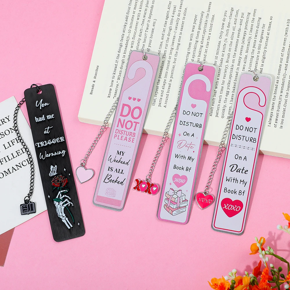 Marcapáginas de corazón rosa a la moda, regalos del Día de San Valentín para novias, regalos diarios, accesorios de lectura para amantes de los libros