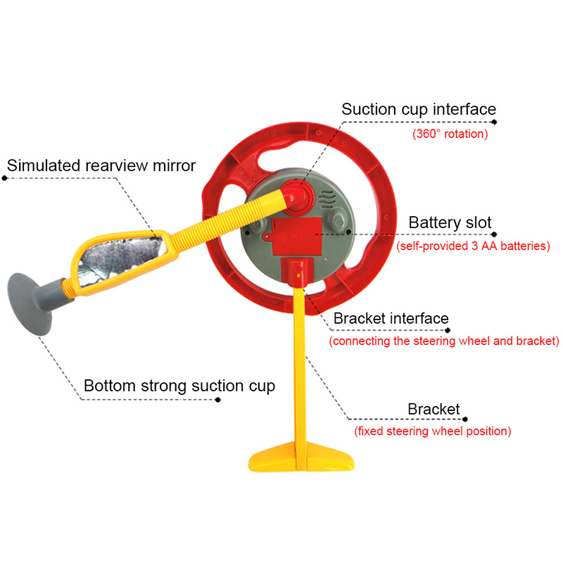 Assento de carro eletrônico traseiro do motorista para crianças, Volante, brinquedos educativos, jogo, som claro, #2023